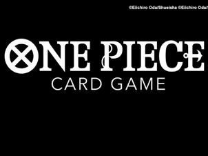 One piece card game logo on black background 