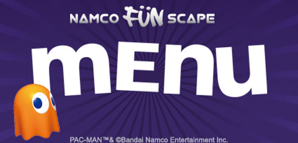Namco Funscape menu with pac-man ghost