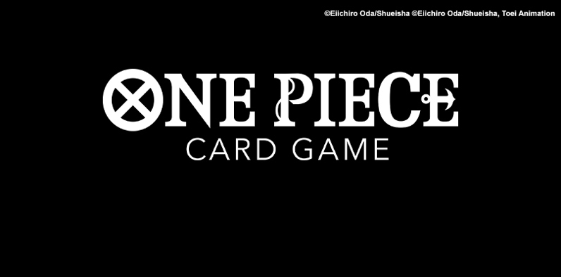 One piece card game logo on black background 