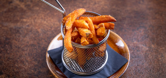 Sweet potatoe fries on a plate