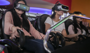 group on virtual reality amusement arcade bring thrilled