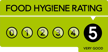 Image displaying a food hygiene rating of 5 stars)