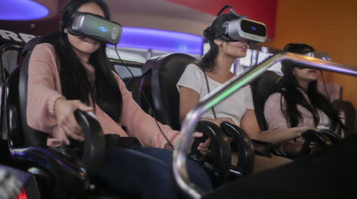 group on virtual reality amusement arcade bring thrilled